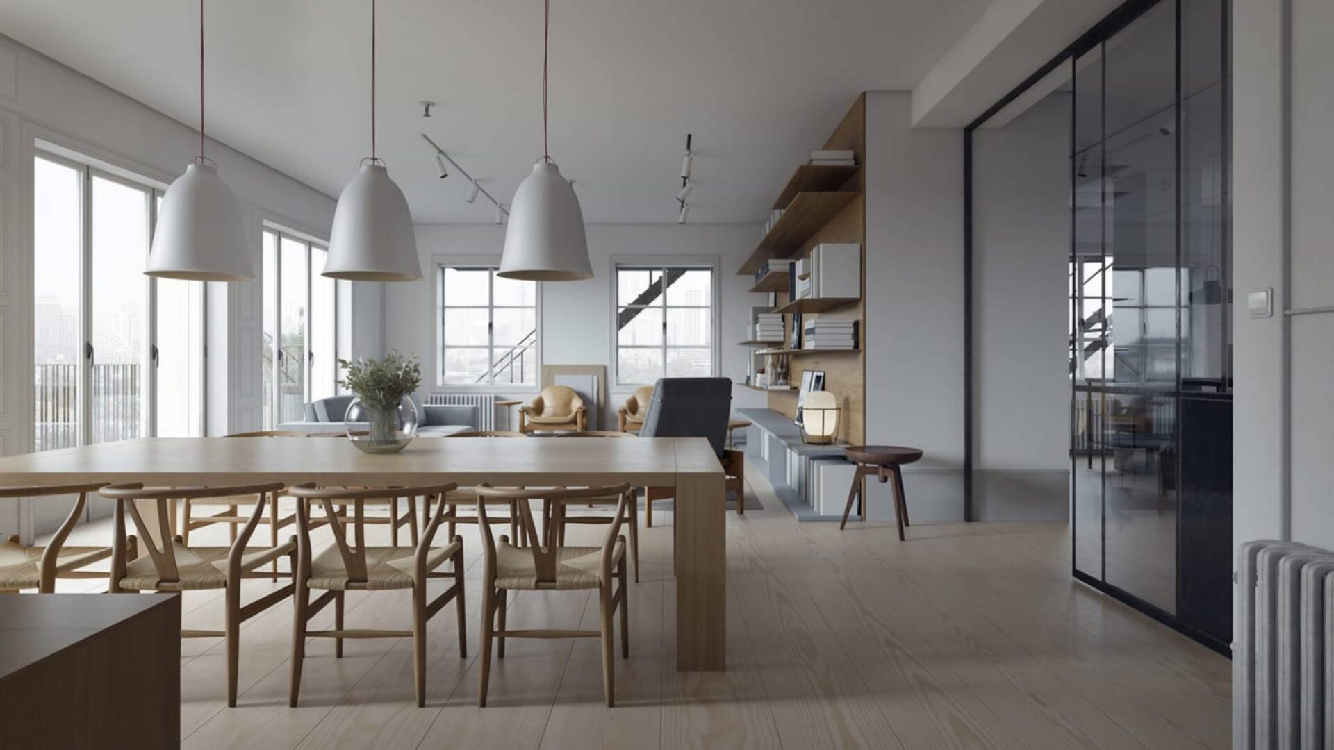 v-ray_Rendu réaliste d’une salle à manger scandinave. Salle à manger scandinave en rendu réaliste avec V-Ray