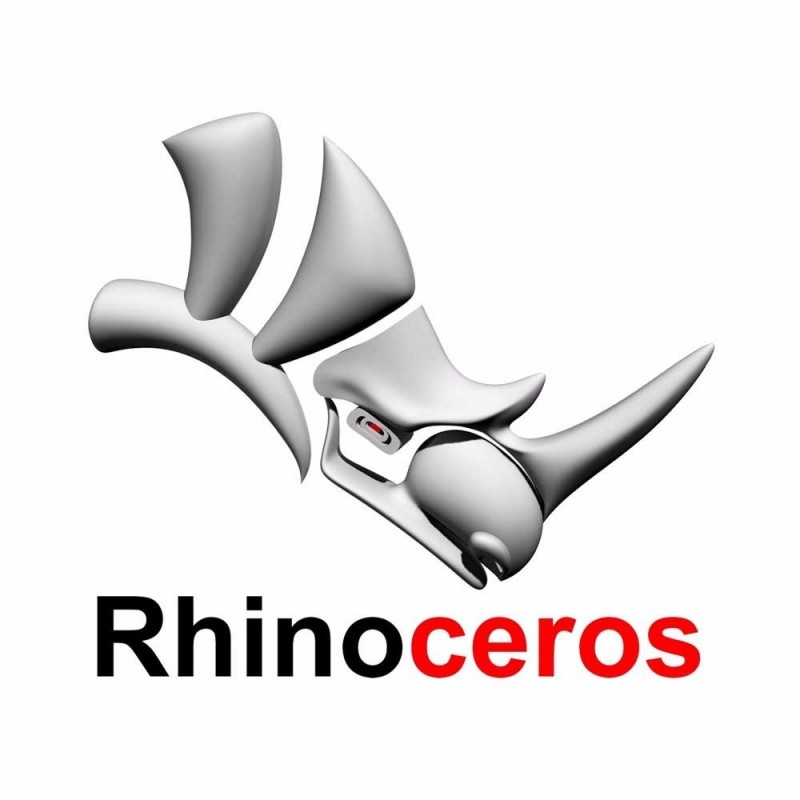 Logo du logiciel Rhinoceros 3D.
