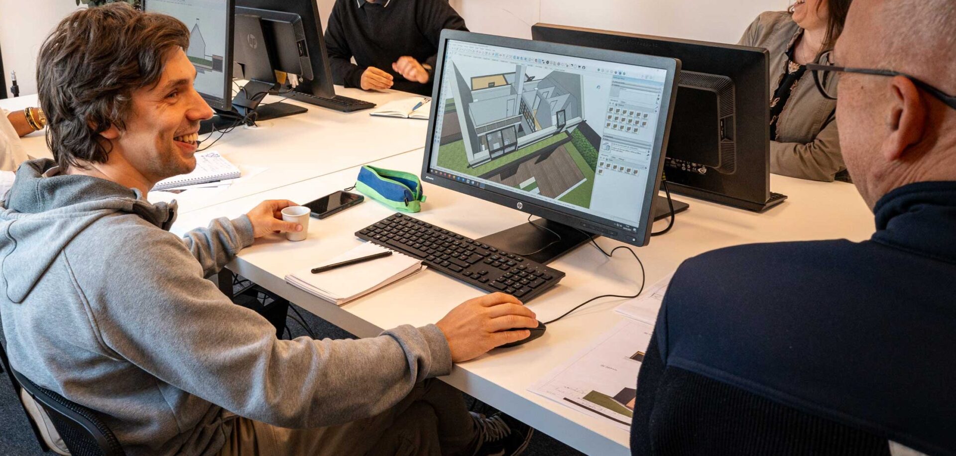 formation-sketchup-apprenants Des apprenants en formation sur Sketchup