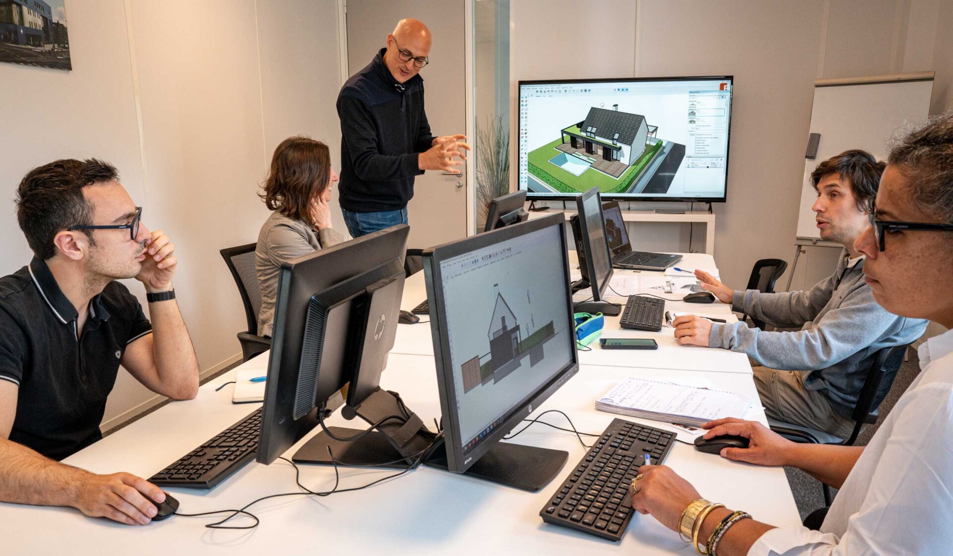 des apprenants en formation sur SketchUp