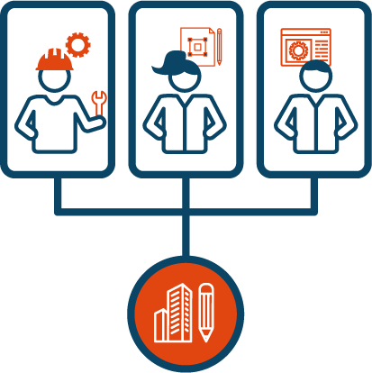 Des formations adaptées à tous les métiers Illustration de deux ouvriers portant une structure de construction