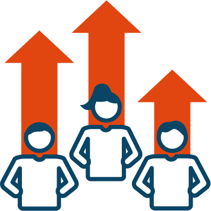 Des formations adaptées à tous les niveaux Illustration d’une femme suivant une progression en plusieurs étapes