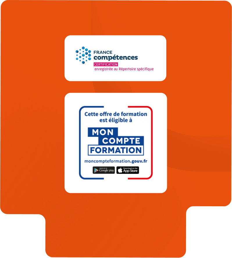 Nos formations éligibles au CPF et reconnues par France Compétences Logos Mon Compte Formation et France Compétences