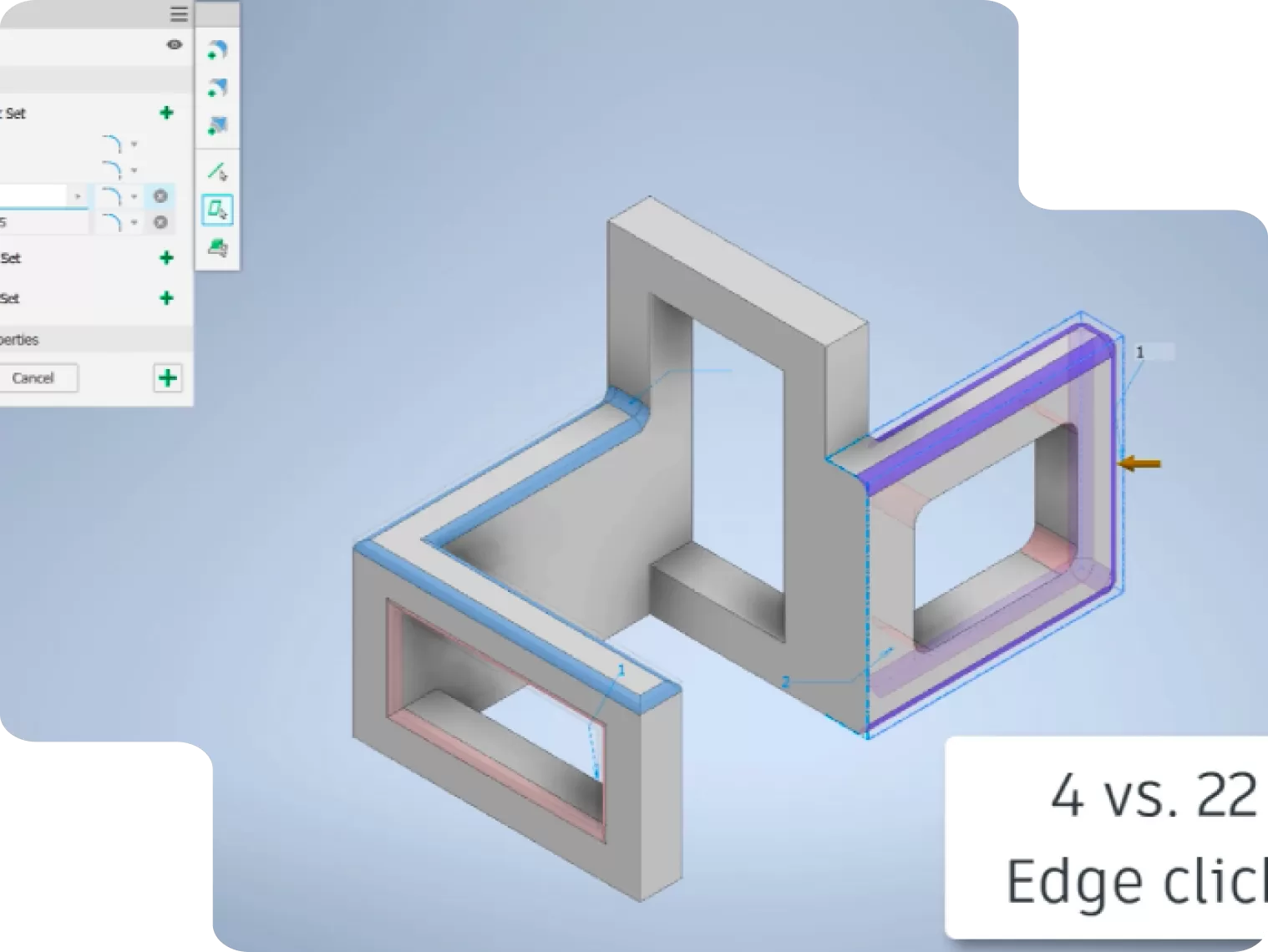 Modélisation paramétrique d’une pièce mécanique complexe sur Autodesk Inventor, illustrant la puissance du logiciel pour l’optimisation et la conception 3D industrielle