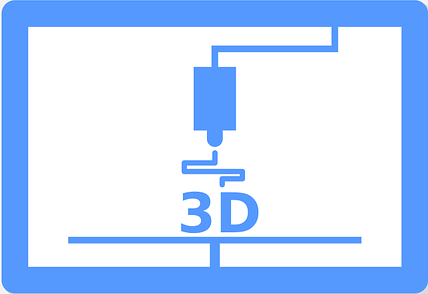 Logo symbolisant l’impression 3D, proposé en formation chez Formalisa.