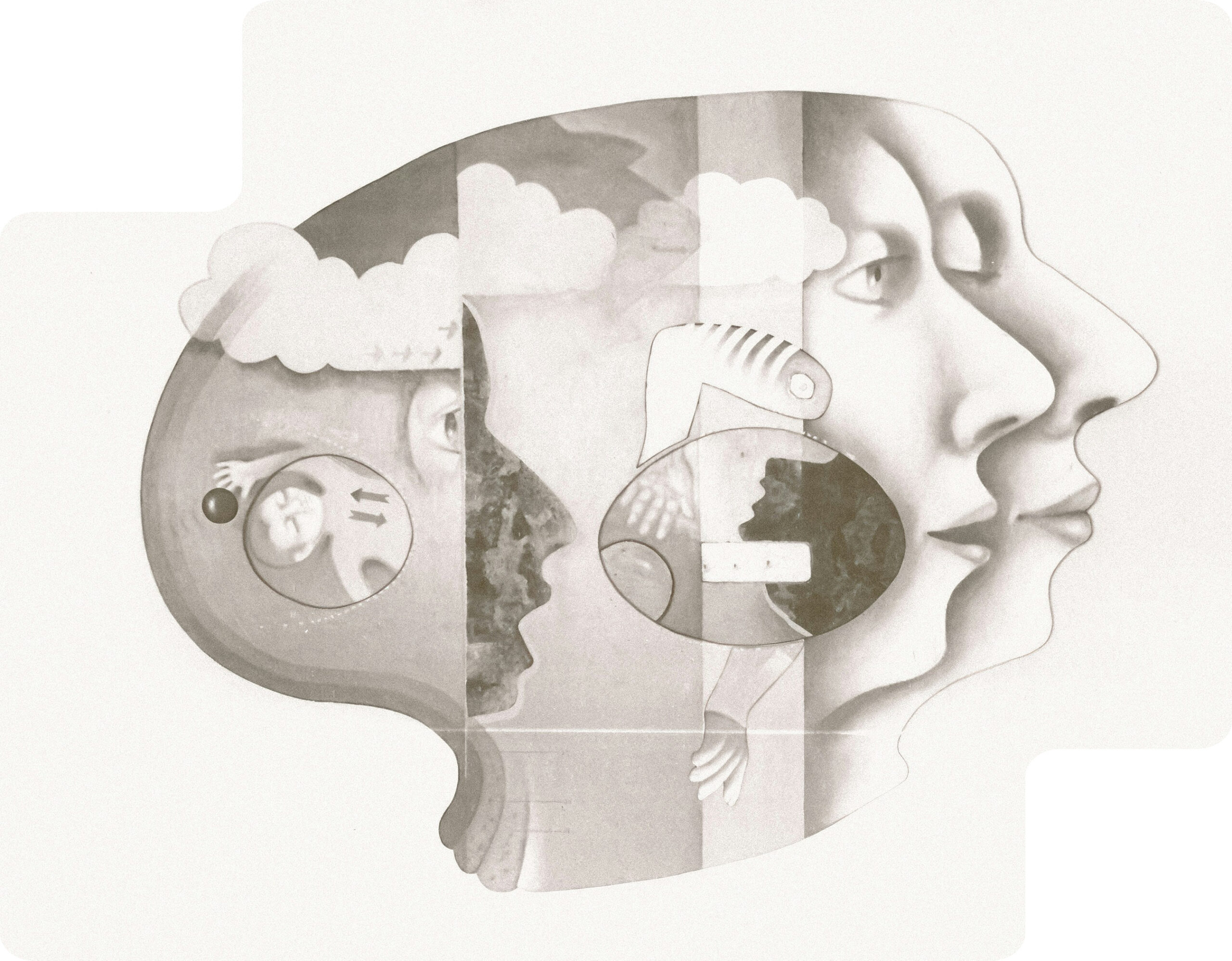 Illustration d’un cerveau mêlant logique et créativité, entouré de symboles éducatifs et artistiques.