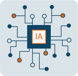 Représentation graphique de l’intelligence artificielle avec réseau neuronal ou cerveau digital