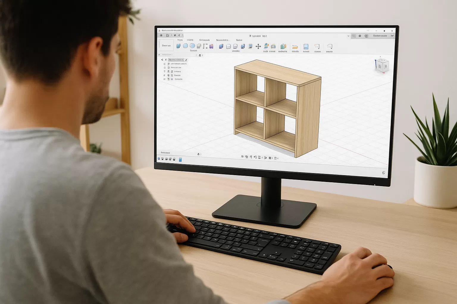 Conception d’un meuble sur Fusion 360 par un apprenant en formation CPF mobilier et agencement
